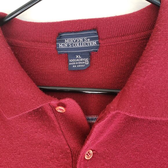 Vintage Mervyn’s Men’s Collection Striped Acrylic Long Sleeve Polo Mens XL 0228 - Picture 2 of 9